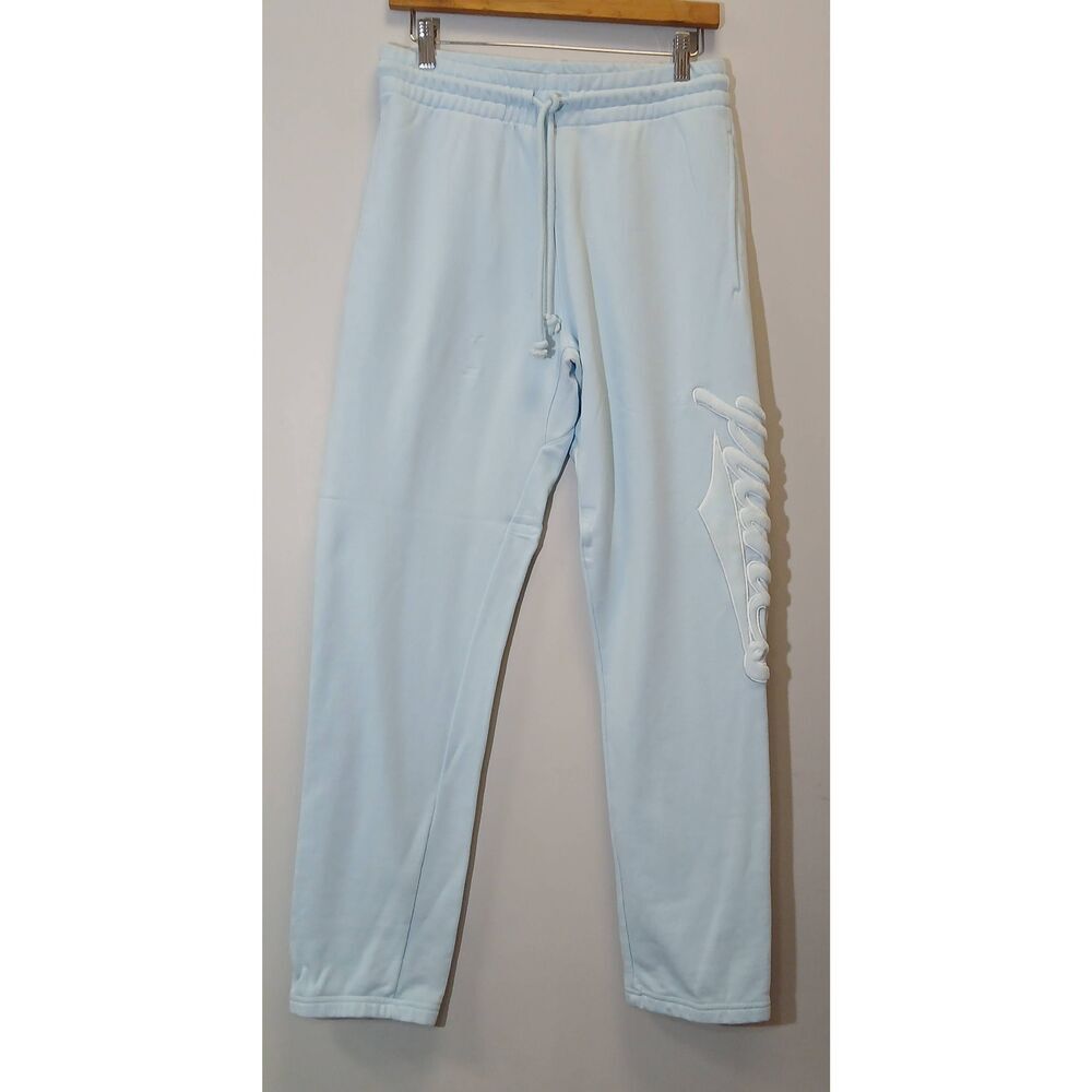 Paper planes mens small sweatpants baby blue elastic waist Heavy Cotton